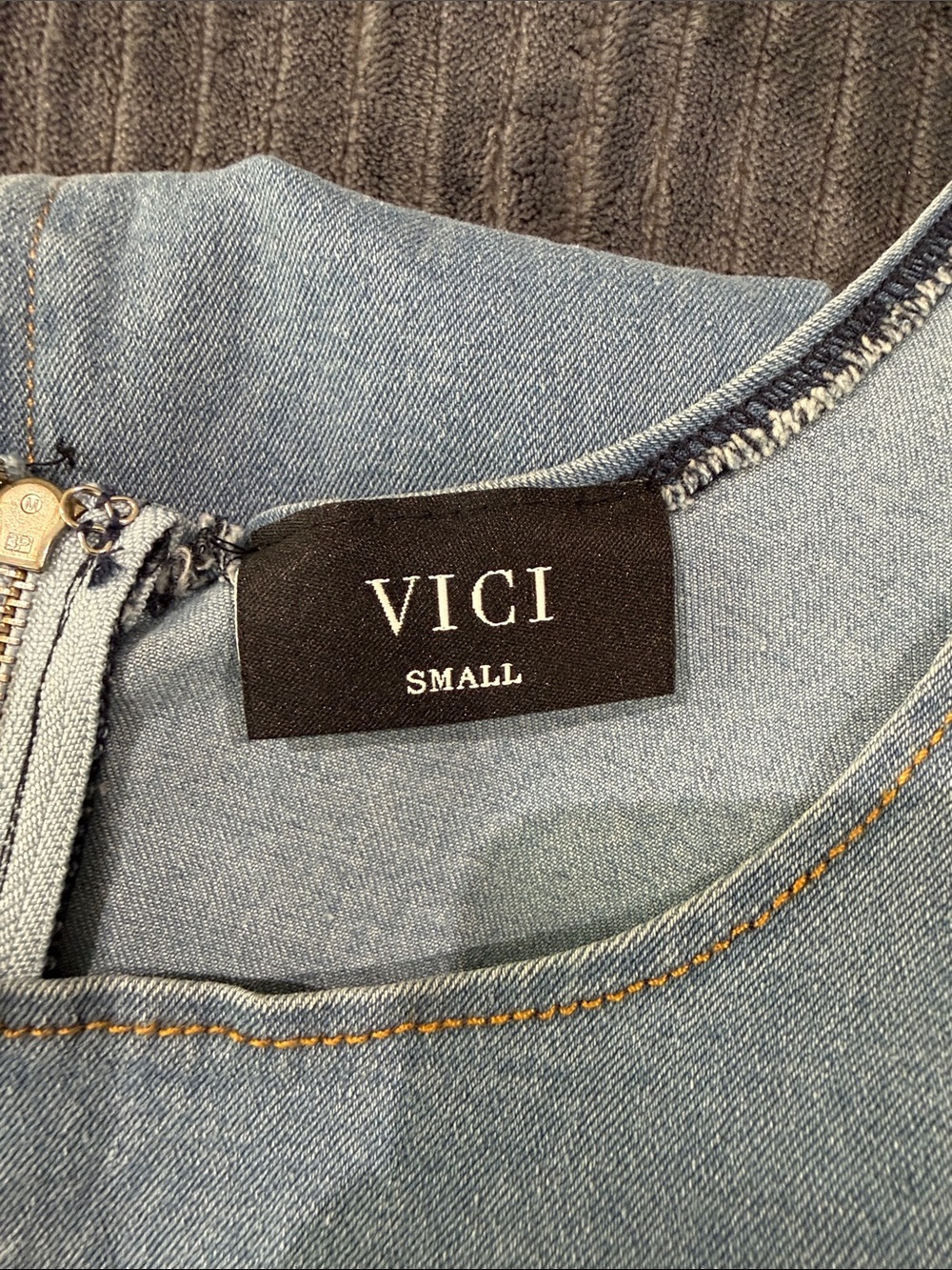 Vici Light Blue Denim Mini Dress - Picture 2 of 6